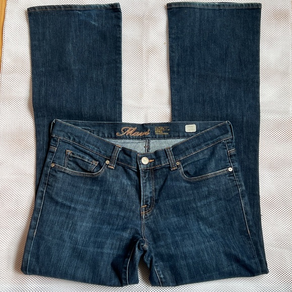 Mavi Jeans Molly Bootcut Size 31 / 34 Cotton Blend 8" Low Rise Med Dark Wash - Picture 2 of 9